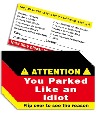 Bad Parking Cards, 50Pcs You Parked Like An Idiot Cards, 3.5