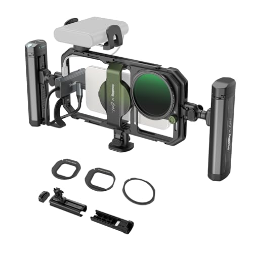SmallRig x Brandon Li All-in-One Mobile Video Kit, Quick Release Universal Phone Video Rig Kit for iPhone for Samsung for Pixel, with Wireless Rotatable Handles for M.2 SSD w 67mm VND Filter – 4596