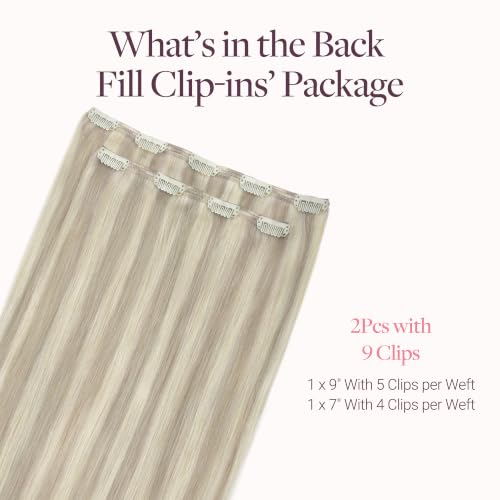 Image of GOO GOO Clip in Hair Extensions Real Human Hair Back Fill Extension 2Pcs