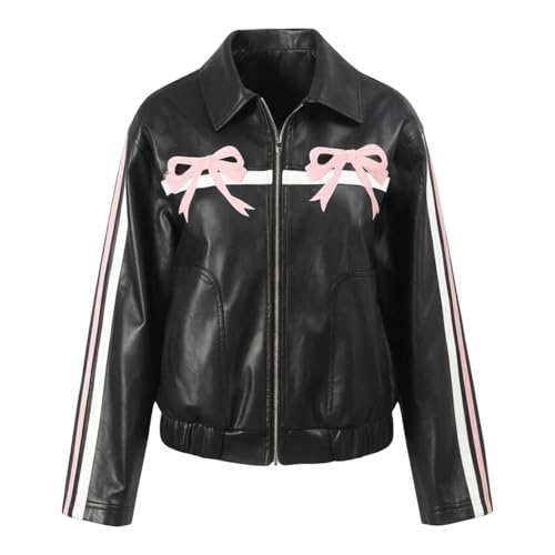 Veste en cuir synthétique style rétro aux finitions soignées - 6