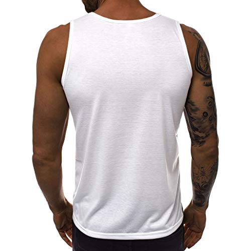 WAZZAP Hombre Camiseta de Tirantes Deportiva Músculo Fitness Gimnasio Impresión Tank Top Sin Mangas T-Shirt