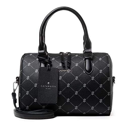 Lazarotti Palermo Damen Henkeltasche - Handtasche mittelgroß mit Umhängeriemen - Bowling Bag (black) Cover