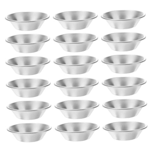STOBAZA 25個 アルミ合金タルトパン ベーキング用のケーキ型 小さなパイ缶 蓋付きキャセロール皿 カップケーキメーカー ミニパン缶 エッグタルト型 ノンスティックタルトパン Silver