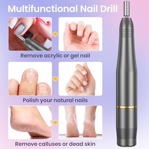 Nagelfräser, Elektrische Nagelfeile Maniküre Set, Fräser für gelnägel 20000 u/Min Verstellbare Geschwindigkei,Pediküre Maniküre Set Nagelfräser für Gelnägel,Nagelhaut Shellac Acrylgel,Acryl Gelnägel