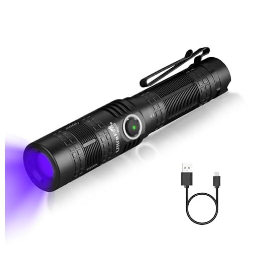 ULTRAFIRE Blood Tracking Light Rechargeable 365nm Uniform UV Flashlight, Black Filter LED Blacklight for Forensic/Hunter/Deer Tracking, Industrial NDT, Fluorescence Analysis, Blood Trail Tracking