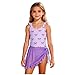 Girls One Piece Swimsuits Ruffle Cute Graphic Summer Swimwear with with Beach Coverups Wrap Skirt Bathing Suit for 4-7 Years