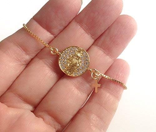 Our Lady of Grace Adjustable Chain Bracelet Virgin Mary Jewelry - Image 5