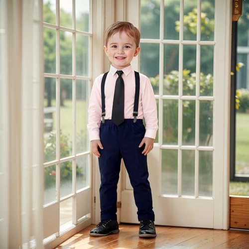 Image of Yilaku Baby Boy Clothes Toddler Dress Outfits Cotton Shirt + Jean Pants 2 Piece Boy Suit sets 1-7 Years