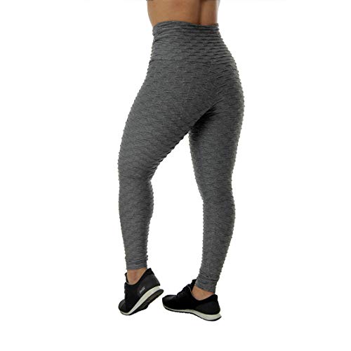 Kit 2 Calças Legging Preto/Cinza Feminina Bubble