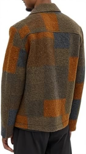 Men's Bear Jeremy Allen Multicolor Printed Wool Carmen Berzatto Carmy Jacket For Men, Black and Red2