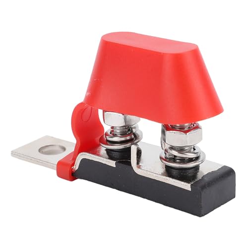 WALFRONT Dual Terminal Fuse Block MRBF Fuse Holder, M8 Double Studs Design for Marine Boat RV, 58V High Voltage Support, Plastic Shell Insulation, ToolFree Installation (with two 60A fuses)