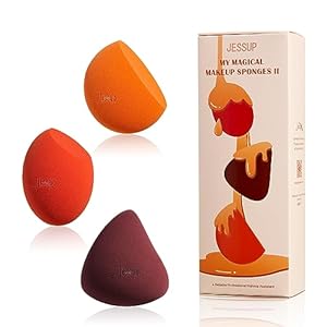 Jessup Makeup Sponge Set, 3pcs Make up Sponges for Face Soft Beauty Sponges Foundation Sponge Makeup Blender Concealer Sponge, SP013