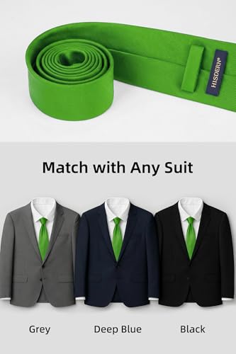Image of HISDERN Mens Ties Solid Color Ties for Men Formal Necktie with Pocket Square Set Satin Silk Neck Tie Handkerchiefs Set