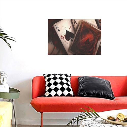 Toile murale cartes à jouer KKLWEGU 30x45 cm poster déco
