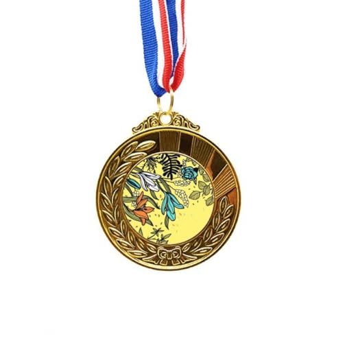 Medalla de oro lily flowers de alta calidad con relieve modern art de lirios