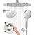 KOJOX Brushed Nickel Thermostatic Shower System, Push Button Diverter Shower Faucet Set with 12" Ceiling Mount Rain Shower, 8" Wall Mount Shower Head, and 3-in-1 Handheld Spray