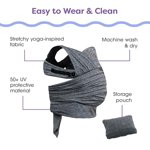 Boppy ComfyFit Adjustable Baby Carrier, 8-35lbs, Heathered Gray, Hybrid Carrier, Newborn to Toddler with Adjustable Straps & Comfort of A Baby Wrap