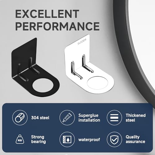 Image of LEFTSTARER 4Pcs Adhesive Soap Dispenser Wall Mount Bottle Holder, Shampoo Holder for Shower Wall, Shampoo Dispenser Holder for Bathroom Kitchen Toilet (4pcs Black)