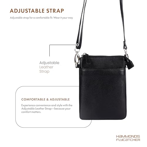 Image of HAMMONDS FLYCATCHER Genuine Leather Sling Bag for Women Stylish Crossbody Bag for Women Compact Lightweight Ladies Sling Bags for Woman with Adjustable Strap for Daily Use