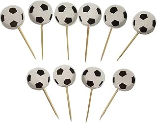 أعلام لتزيين كيكة عيد ميلاد الأطفال بتصميم كرة قدم مكونة من 10 قطع
