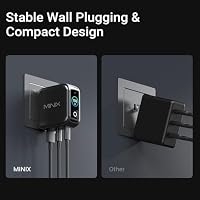 MINIX 100W USB C Charger, 3 Port GaN Charger with Smart Display and Touch Control, Powerful 100W Fast Charging for MacBook pro, iPhone 17/16 Series, Samsung Galaxy, Pixel, Laptop, and More – Ansicht 6