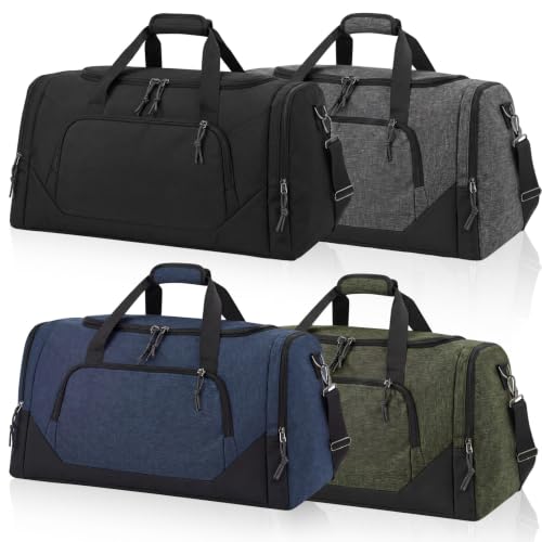 Weewooday 4er Dachbox Taschen Set Dachgepäckträger Tasche 61 cm 55l Duffel Bag mit 4 Gepäckanhänger Reisetasche mit Schuhfach für Auto Dachbox Urlaub (Schwarz Grau Blau Grün)