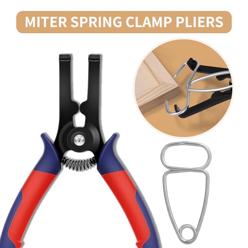 Image of PLANEKO 10PCS Miter Spring Clamps Kit for Wood Trim Picture Frames Molding