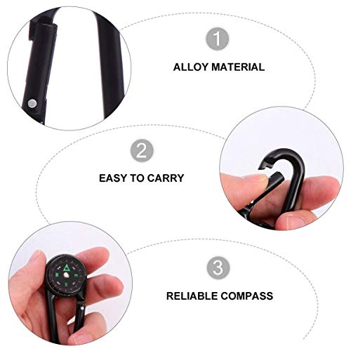 STOBOK 5 Pcs MosquetÃ£o BÃºssola Clipes para Cinto de Escalada MosquetÃ£o Porta-Chaves Com Travament