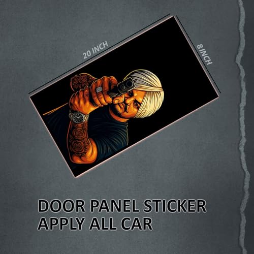 Image of Premium Car Pillar Self-Adhesive Printed Vinyl Sticker, Cool Boy Design, Vehicle Exterior Decor DIY Decal Accessory (H)