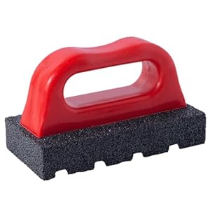Loyzen Rub Brick Tool, 20 Grit Masonry Rubbing Brick, Concrete Tools, Removing Smoothing Cleaning Marks Fluted Tool with Handle