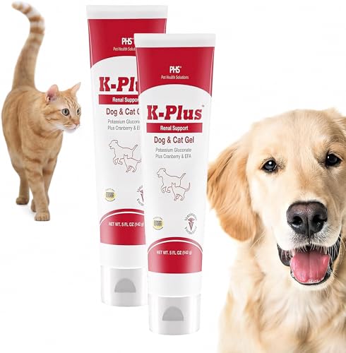 Image of K-Plus Potassium Gluconate Renal Gel Plus Cranberry and EPA for Dogs and Cats - Veterinarian Approved Renal Supplement - Supports Potassium Balance -(2 Pack)