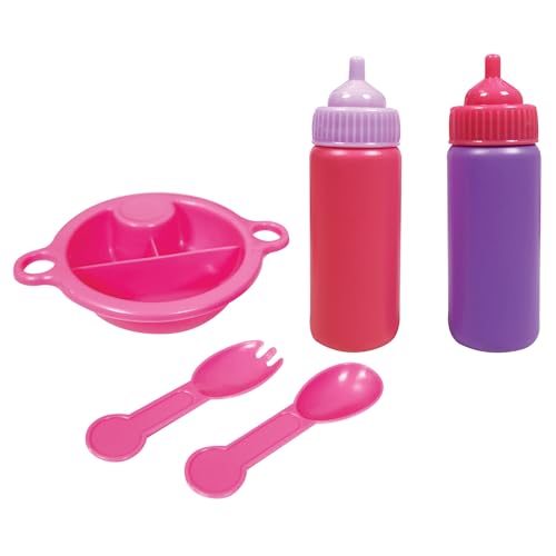 Set gemelos de muñecas con doble trona rosa y amarilla miniatura 4