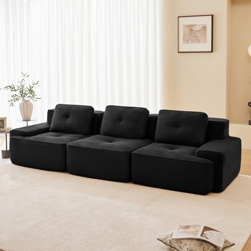 Image of Corduroy Modular Sectional Sofa, Oversized Cloud Couches for Living Room