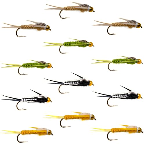 12 Beadhead Woven Stonefly Nymph Flies Lure Assotment for Tr...