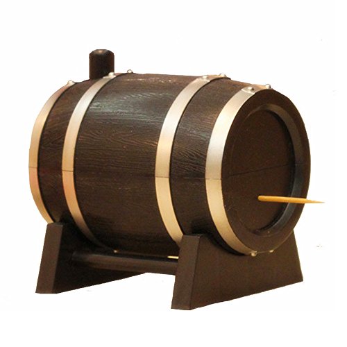 TOTOONE Y060 Barrel Shape Toothpick Box Wood Picker Dispenser Holder