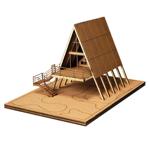 Maison miniature villa maquette bois avec sol puzzle 3D rural