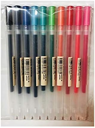 Muji Gel Ink Ballpoint Pens 0.38mm 10-colors Set (Original Version)