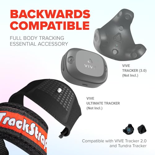 Rebuff Reality Trackstraps for Vive Tracker 3.0, 2.0, Vive UltimateTracker, Tundra Tracker – Empower Full Body Tracking in VR Chat, Dance Dash, and Other FBT Apps (Tracker Sold Separately), Black - Image 3