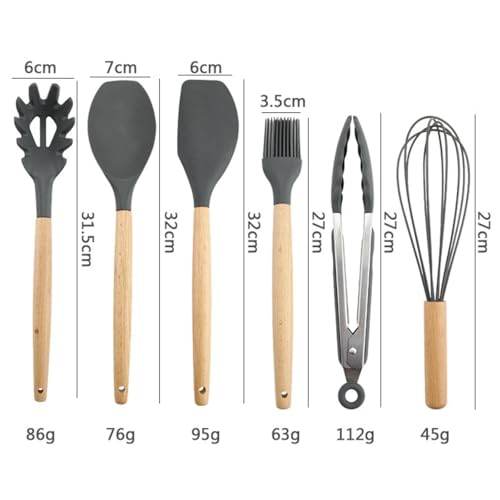 Household kitchen utensils with silicone wood handle(9 Inch Food Clip) by DZAILHUIV - Used condition - Image 2