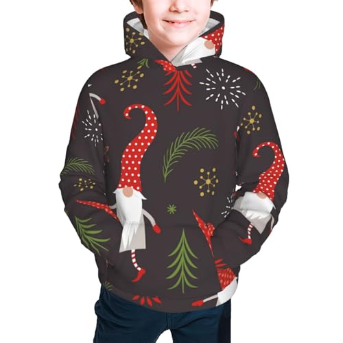 Cute Christmas Gnomes Kid Hoodies Boys Sweatshirts Girls Pullover with Pocket3