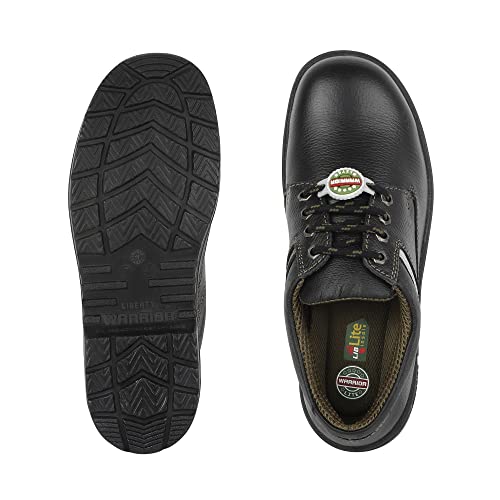 Image of Liberty Warrior 9822-01 Safety Shoe for Men, Steel Toe, Light Weight, Genuine Leather, Olive & Red, Sizes 5UK-11UK