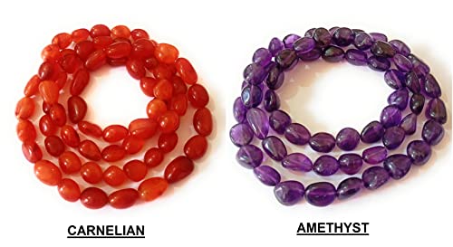 Cornaline et améthyste violette en longs brins de 66 cm pour création de bijoux de 690 ct - 3