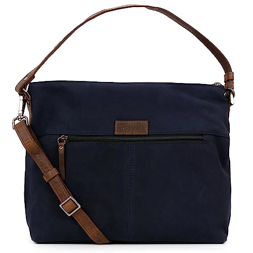 Sac à main en cuir bleu marine pour femme HIDEPARK Allegra maroquinerie bandoulière