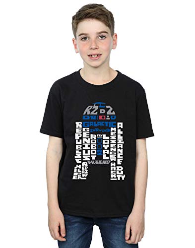Star Wars Boys R2-D2 Text Head T-Shirt 9-11 Years Black