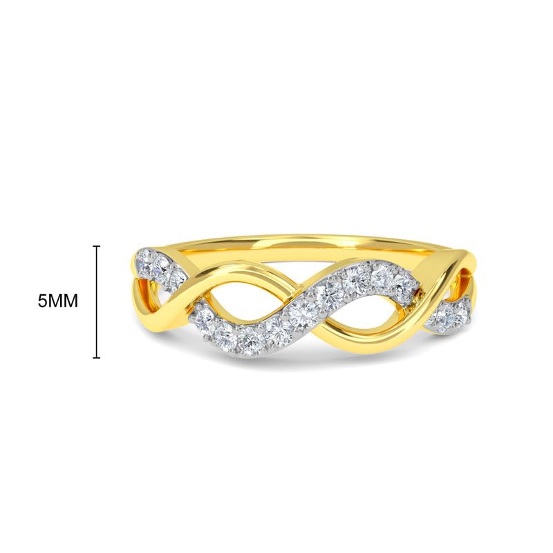 Image of KISNA 14k / 18k Real Gold & Diamond Ring | Diwali, Rakhi Rakshabandhan Gift for Sister /Bhabhi /Women | With Certificate of Authenticity & BIS-Hallmarked Gold Jewellery | Philasha Diamond Ring