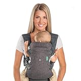 Infantino - Porte-bébé Flip 4-en-1 - Ergonomique - 4 façons de porter -Convertible - Confortable - Lanières Rembourrées - Ajustable -Support de Tête - Pour Bébés De 3,6 à 14,5 kg - Gris