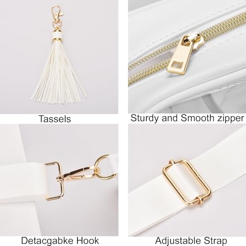 Image of Clear Crossbody Bag Stadium Approved Clear Purse - Transparent Messenger Bag with Front Pocket