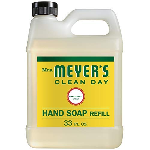 Mrs. Meyer's Hand Soap Refill, Made with Essential Oils, Biodegradable Formula, Honeysuckle, 33 fl. 