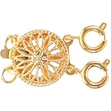 MOKKHNB ネックレス用重ね着用クラスプ 銅製デタングラー ネックレスセパレーター レディース向け 軽量コンパクト設計 取り付け簡単 レイヤ