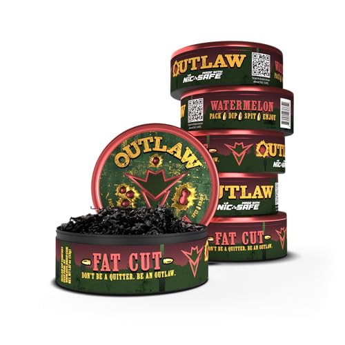 outlaw wild watermelon nic-safe fat cut - 6 pack - tobacco amp nicotine free chew
